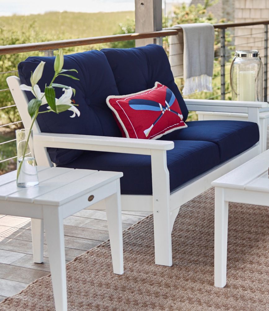 AllWeather Patio Settee with Navy Cushion Sofas & Sets at L.L.Bean