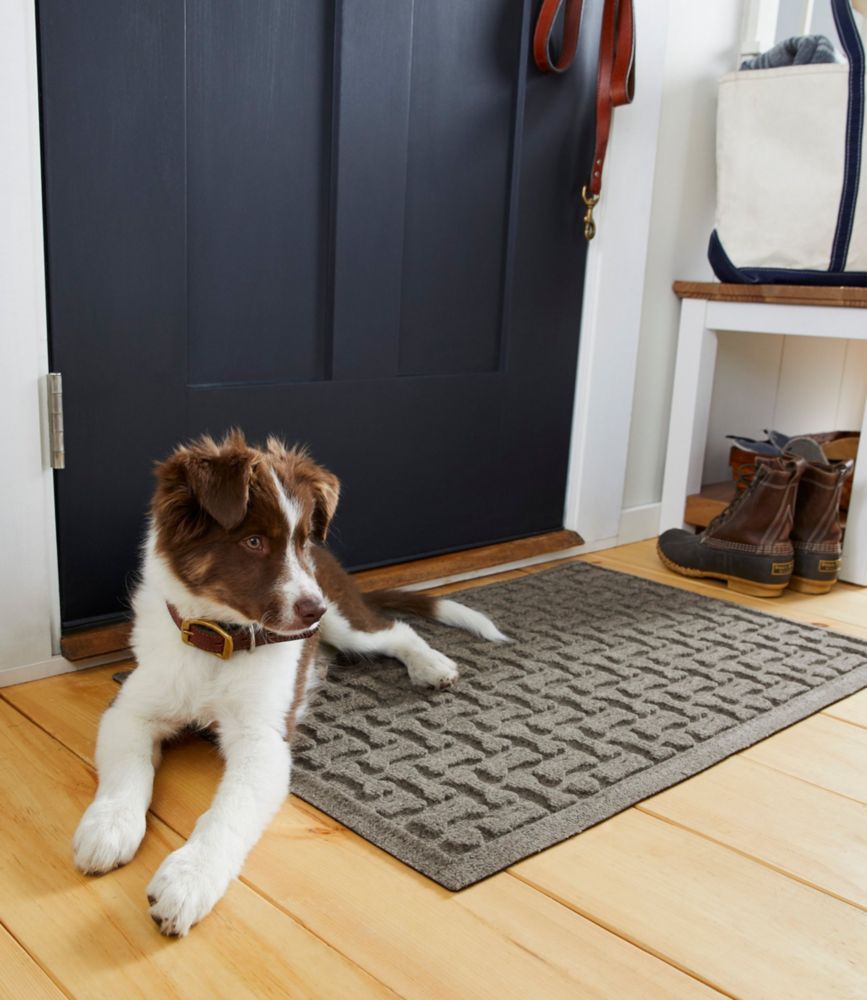 Recycled Waterhog Dog Mat, Herringbone Bowls & Mats at L.L.Bean