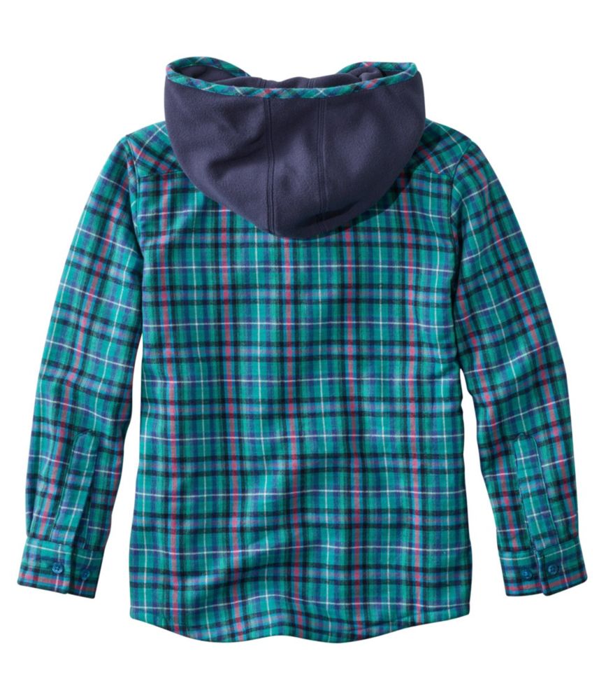 Girls' FleeceLined Flannel Shirt, Hooded Plaid Tops at L.L.Bean