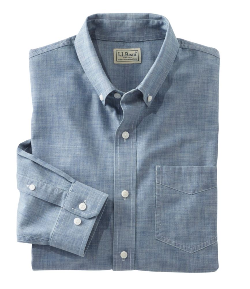 Men's EasyCare Chambray Shirt, Traditional Fit