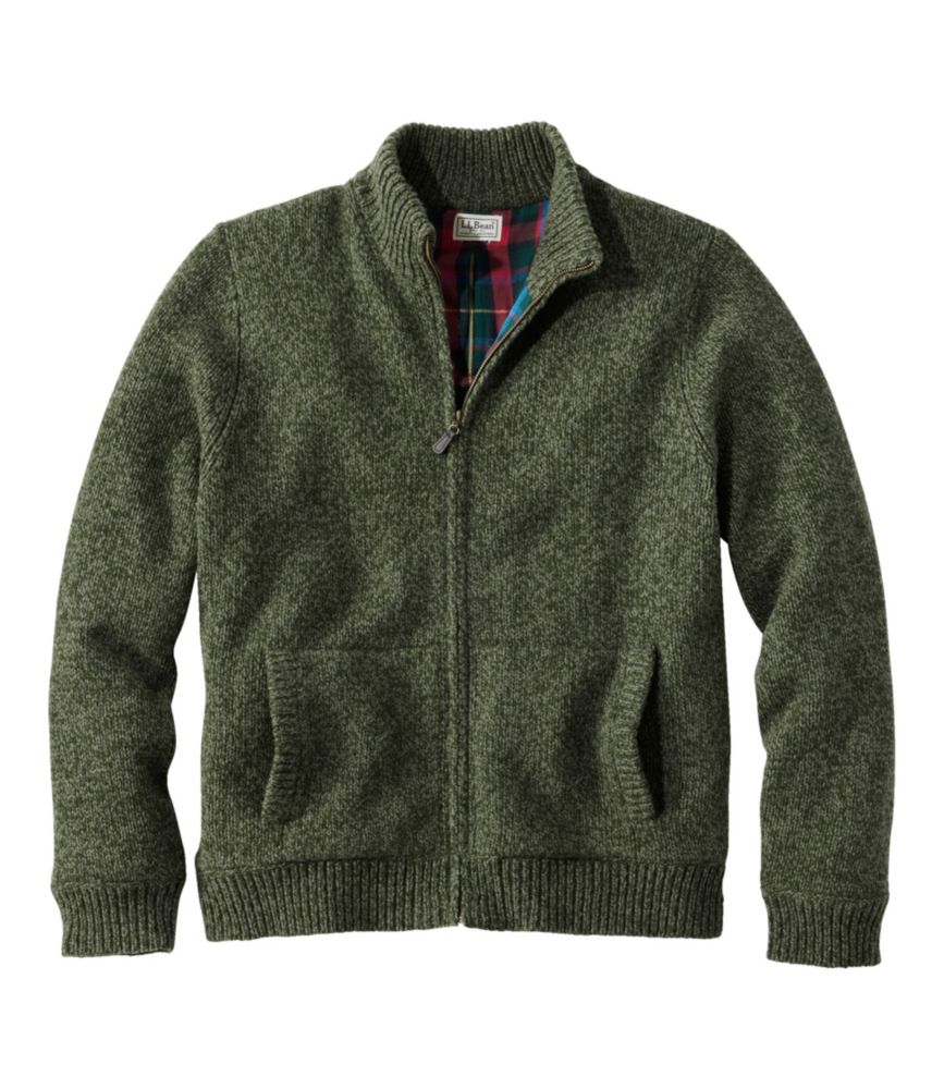 Men's L.L.Bean Classic Ragg Wool Sweater, FullZip FlannelLined