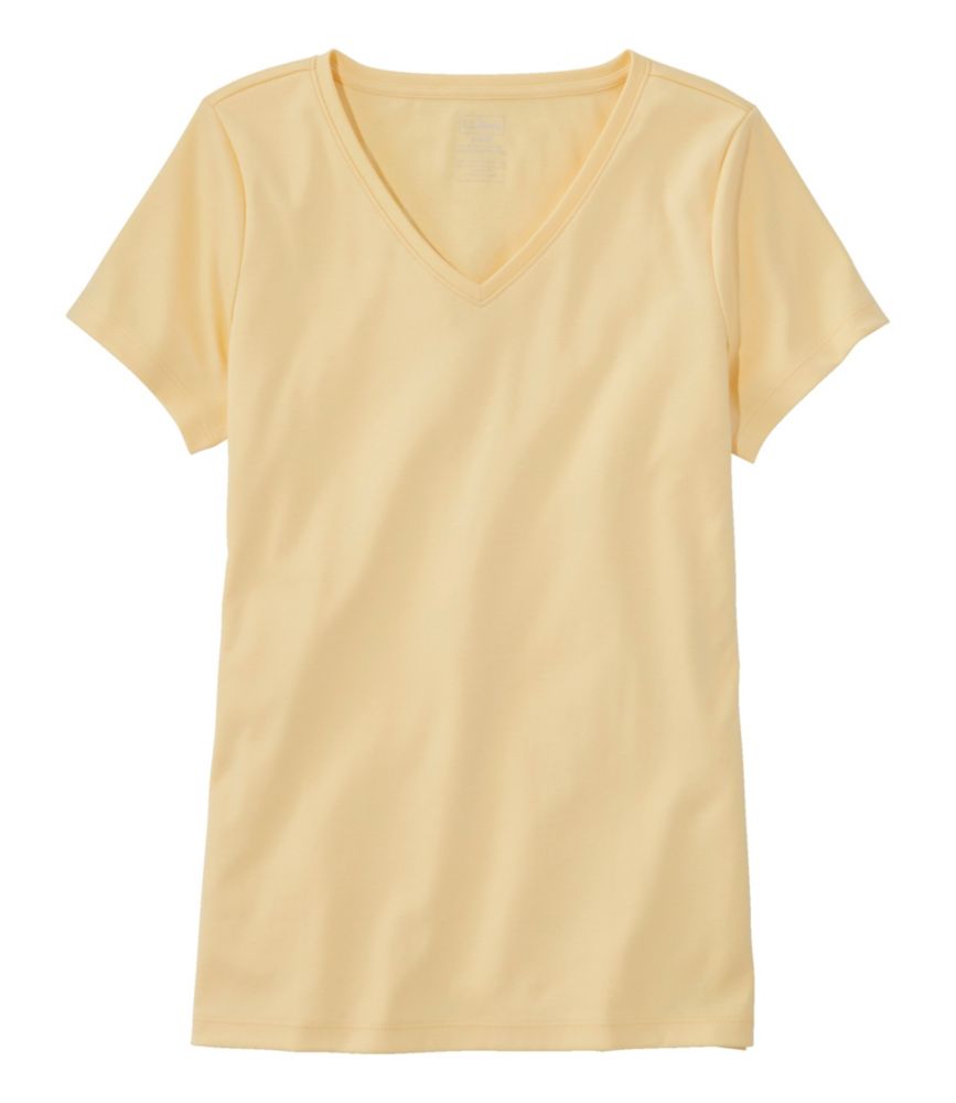 Women's Pima Cotton Shaped VNeck, ShortSleeve Shirts & Tops at L.L.Bean