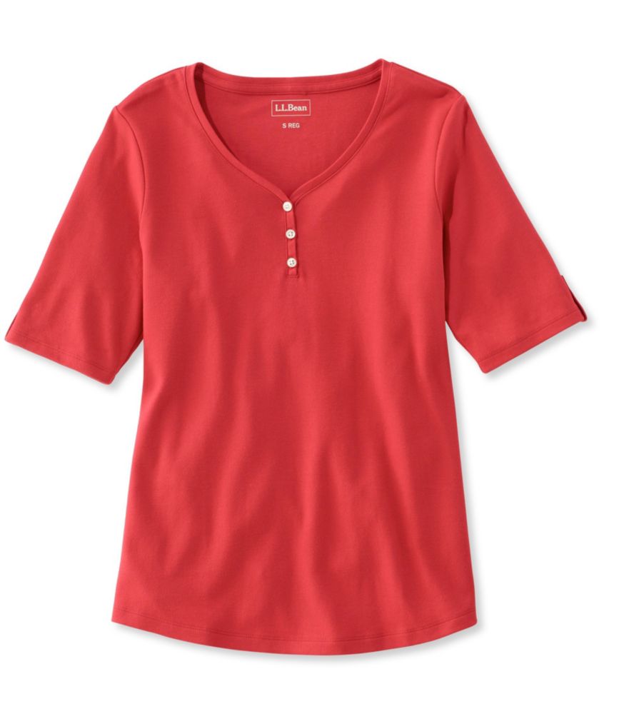 Women's L.L.Bean Tee, ElbowSleeve Henley Shirts & Tops at L.L.Bean