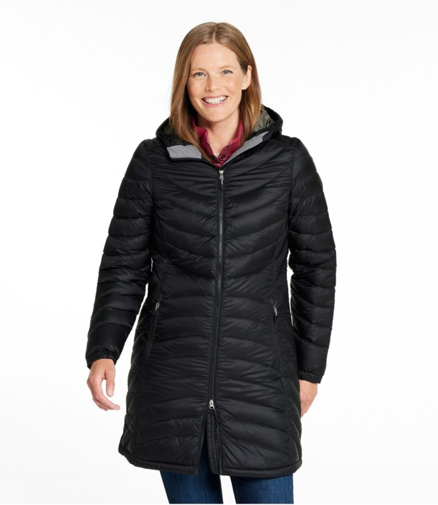 Women's Ultralight 850 Down Hooded Coat, ThreeQuarter Length Women's