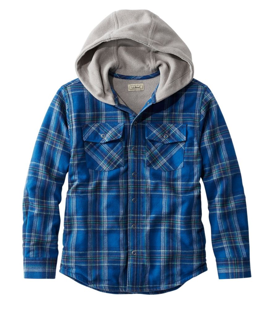 Kids' FleeceLined Hooded Flannel Shirt, Plaid Boys' at L.L.Bean