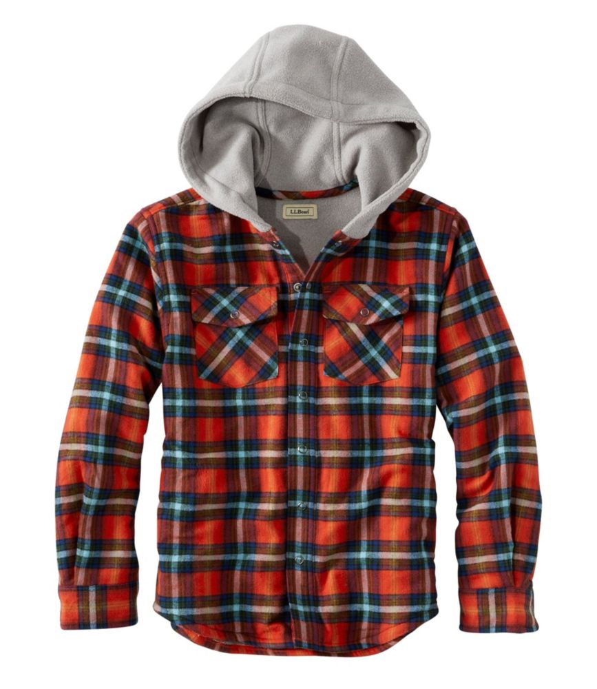 Kids' FleeceLined Hooded Flannel Shirt, Plaid