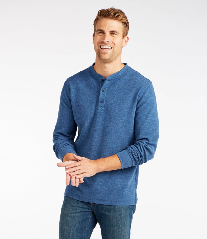 Men's Unshrinkable MiniWaffle Henley, LongSleeve Slim Fit Henleys