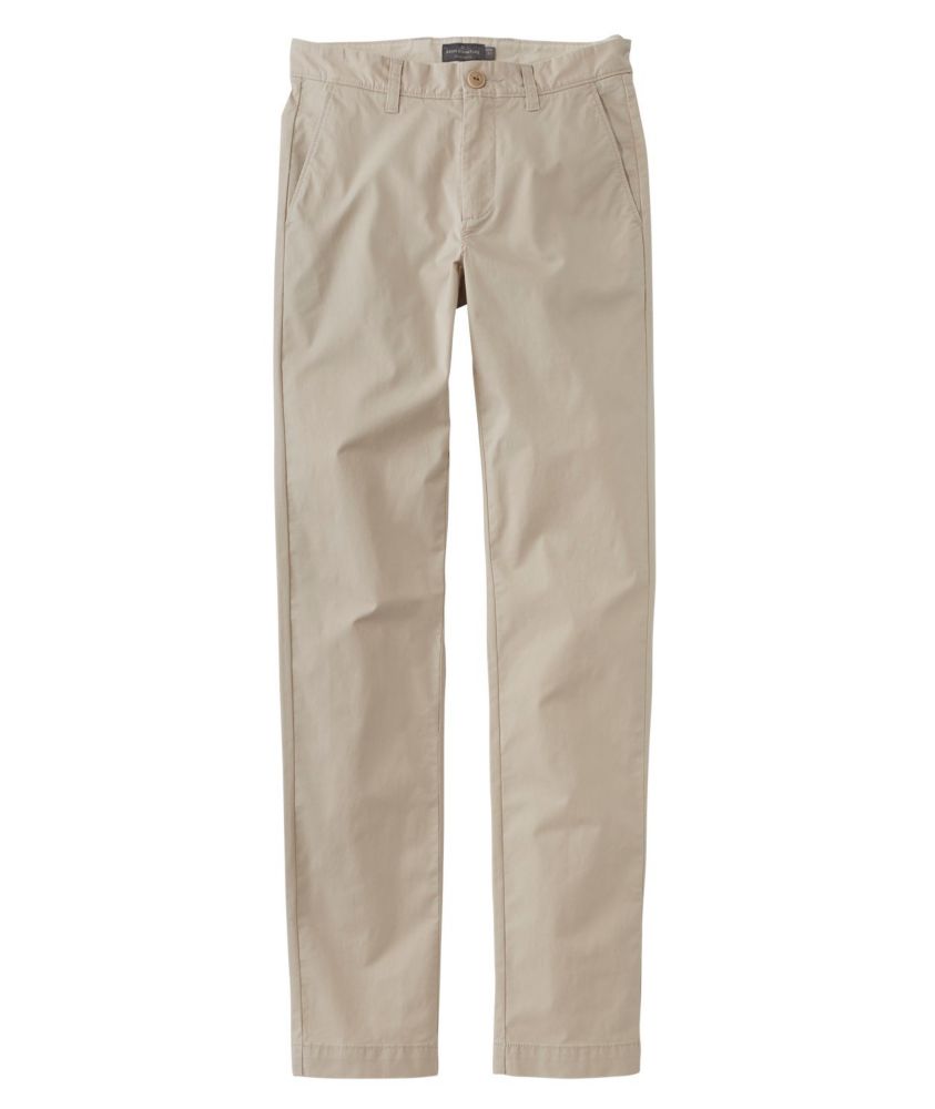 Men's Signature Twill Chino Pants with Stretch, Slim Straight Pants