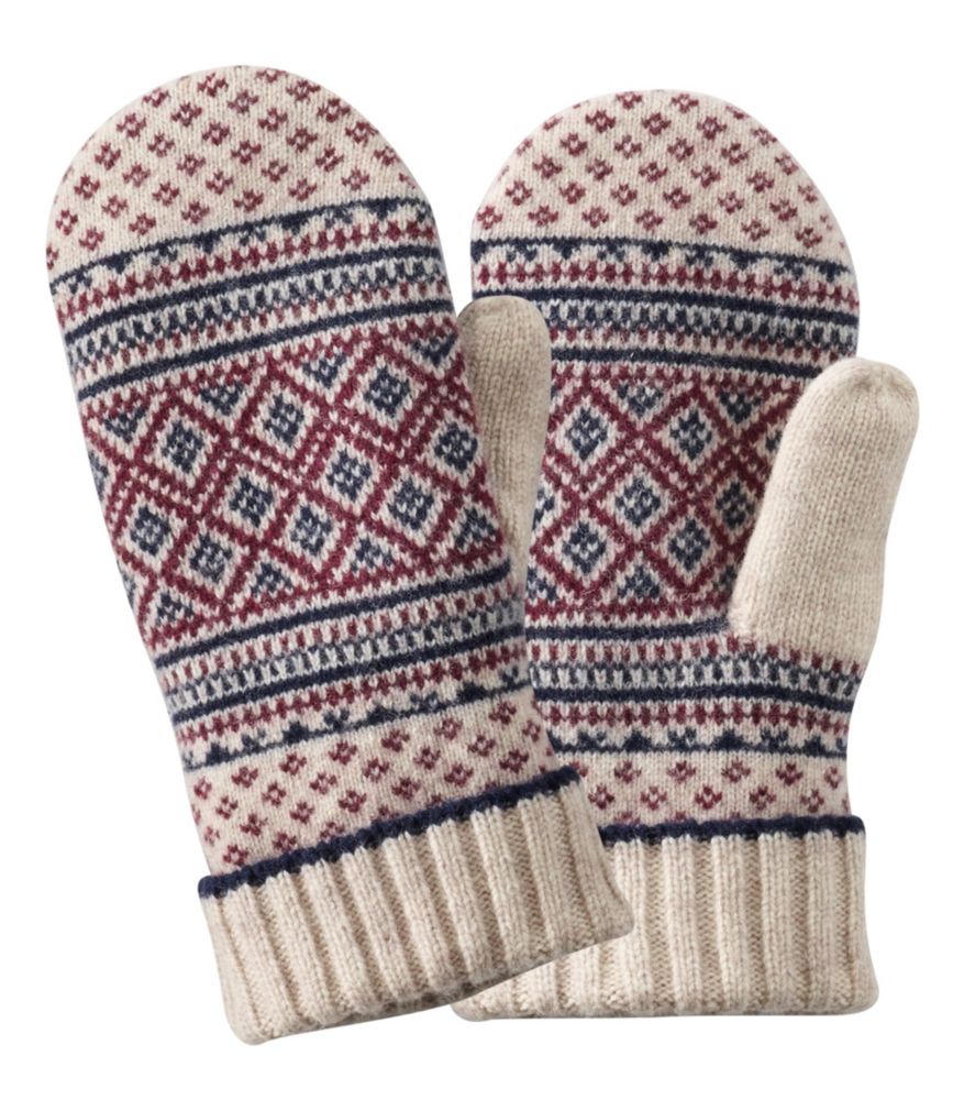 Women's Heritage Wool Nordic Mittens Print