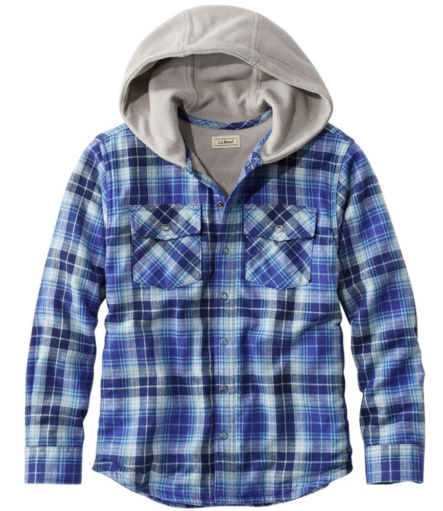 Kids' FleeceLined Flannel Shirt, Hooded Plaid