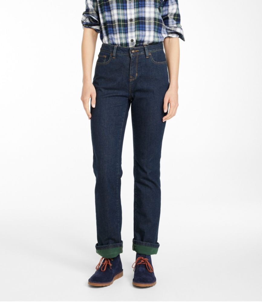 Women's True Shape Jeans, HighRise StraightLeg FleeceLined Jeans