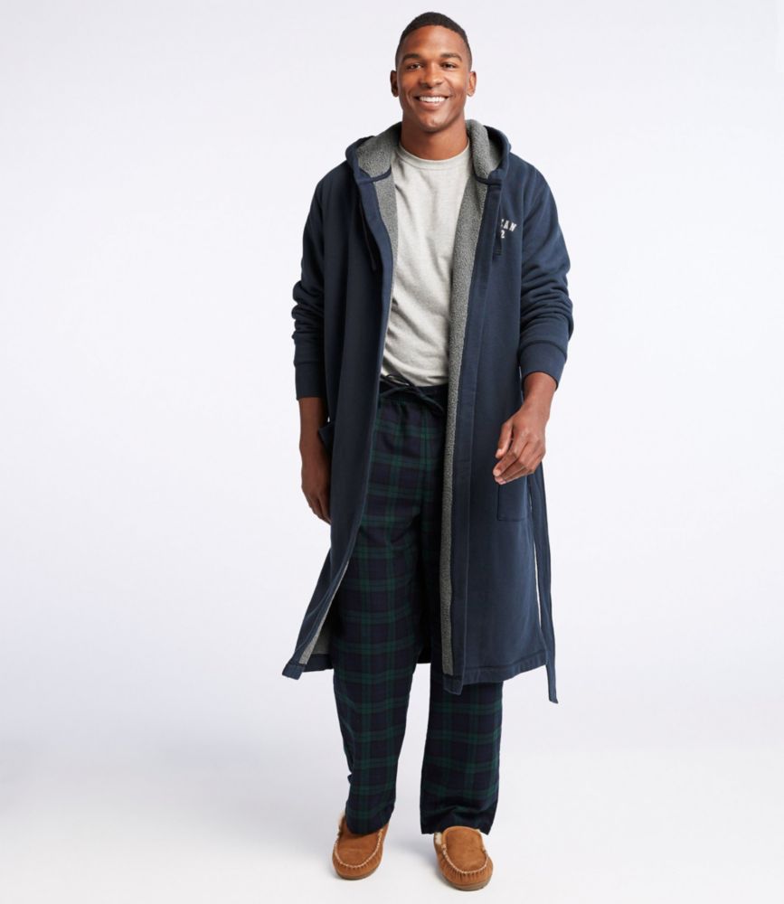 Men's Rugby Robe, FleeceLined, Hooded Sleepwear at L.L.Bean