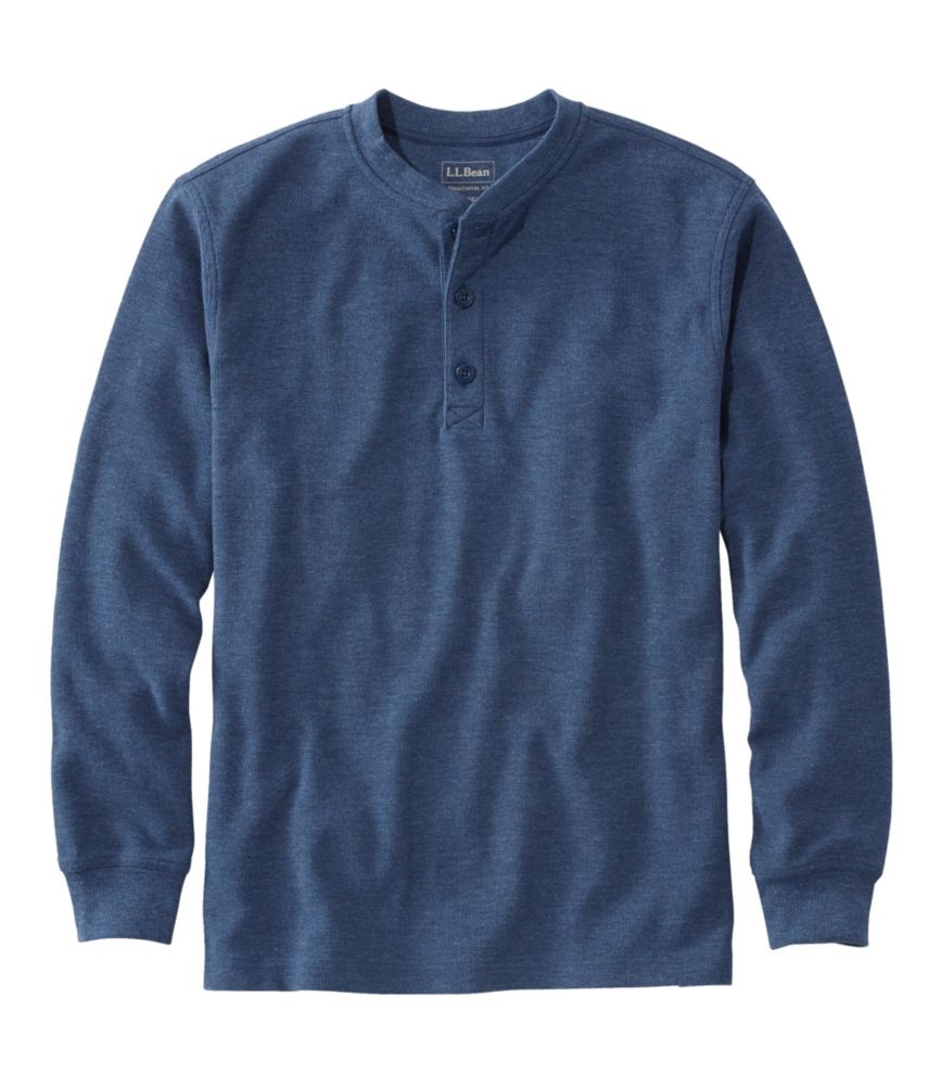 Men's Unshrinkable MiniWaffle Henley, LongSleeve Traditional Fit Henleys at L.L.Bean