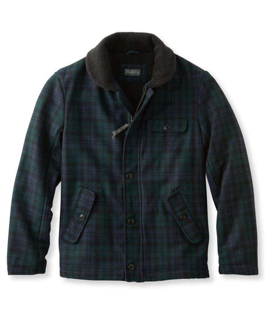 Men's Signature SherpaLined WoolBlend Jacket, Slim Fit Plaid