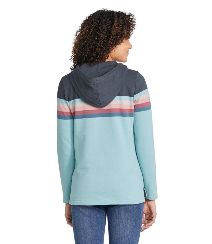 Women's Soft Cotton Rugby, Hoodie Pullover Stripe Shirts & Tops at L