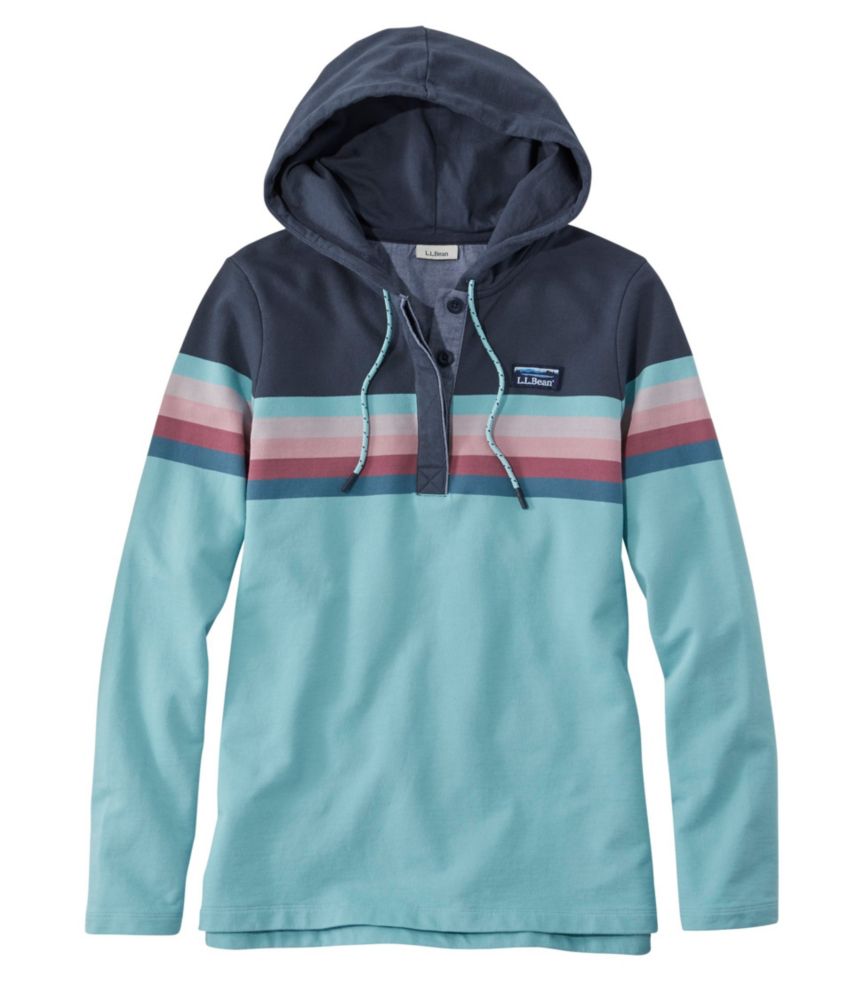 Women's Soft Cotton Rugby, Hoodie Pullover Stripe Shirts & Tops at L