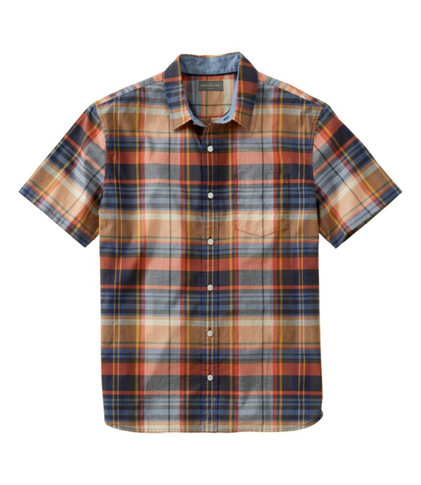 Men's Signature Madras Shirt, ShortSleeve, Plaid