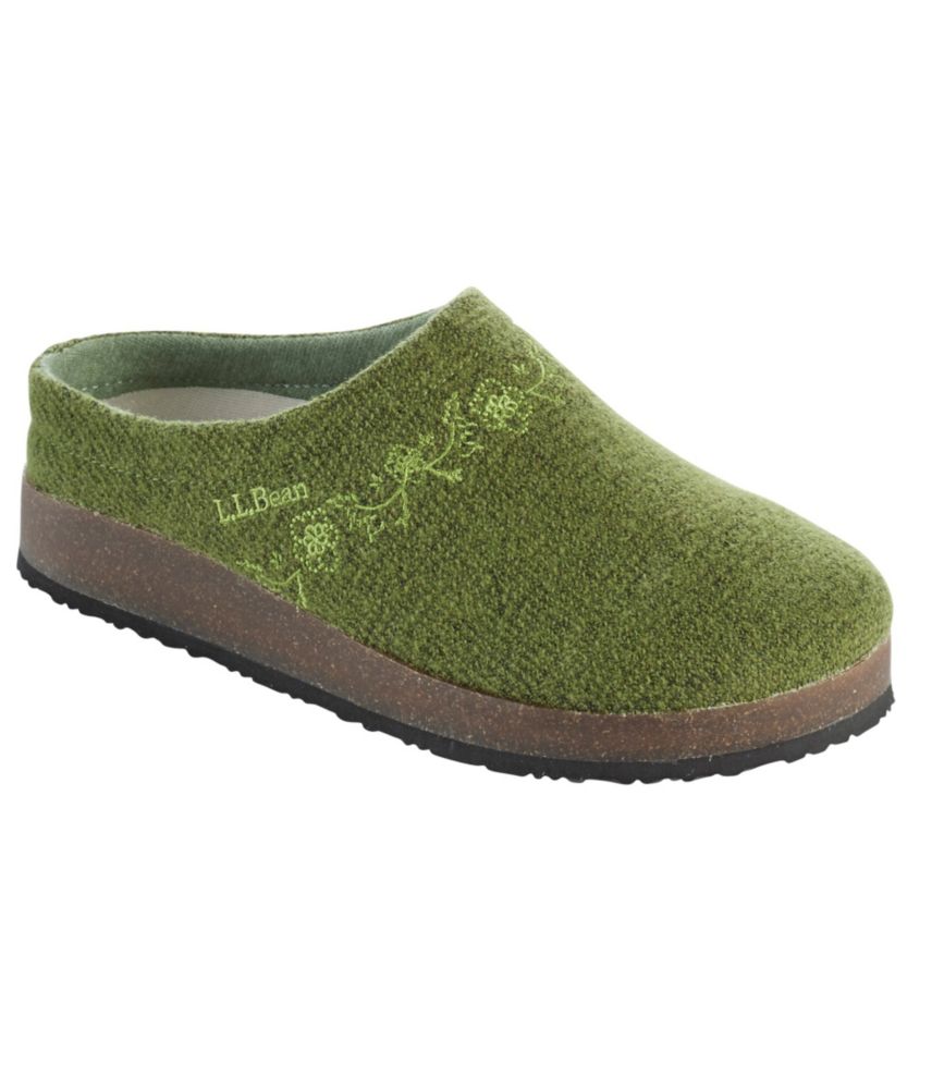 Women's L.L.Bean Wool Slipper Clog, Embroidered Slippers at L.L.Bean