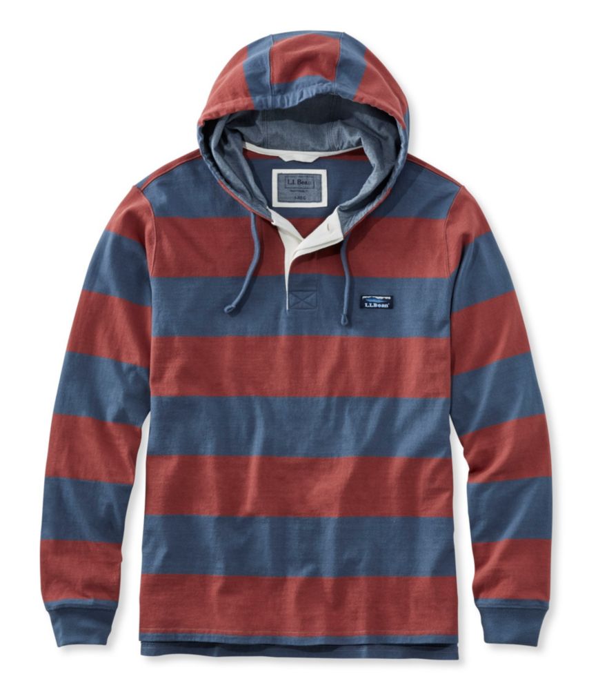 Men's Lakewashed Rugby, Traditional Fit LongSleeve Hoodie Stripe