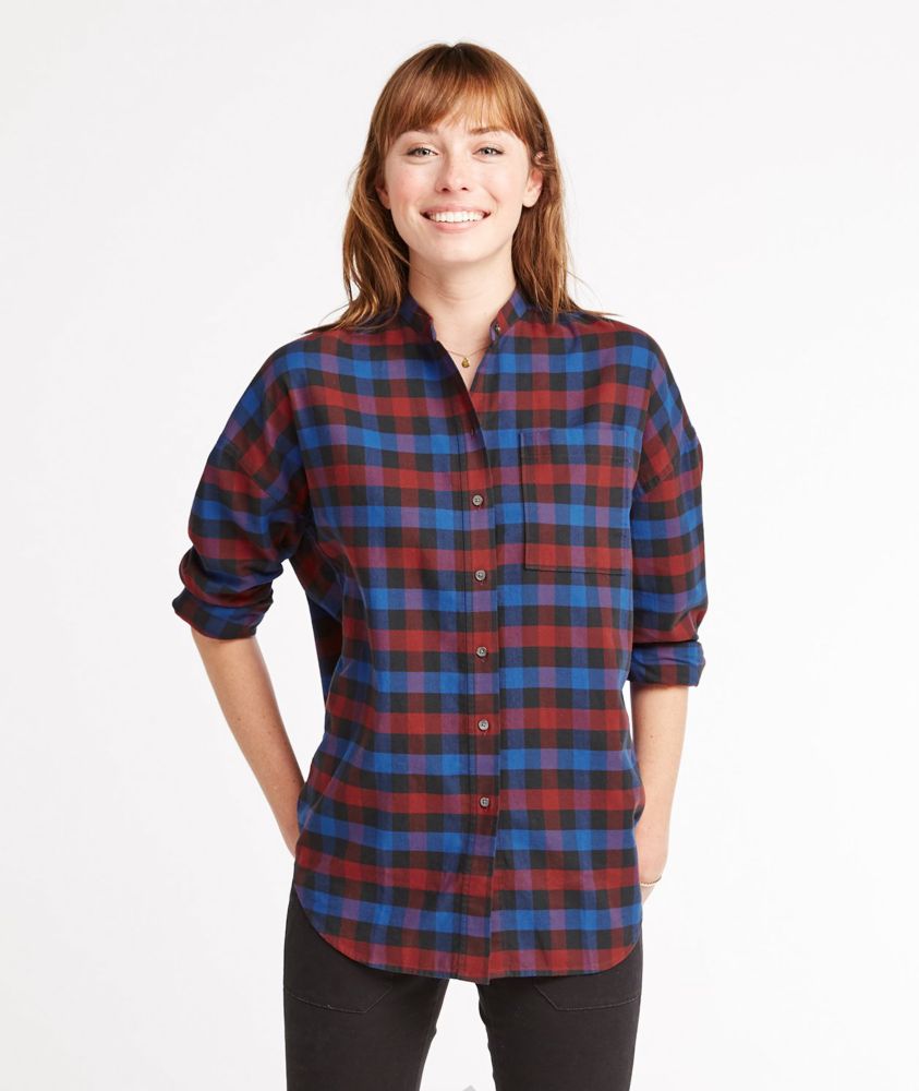 Women's Signature Lightweight Flannel Oversized Shirt, Plaid Shirts
