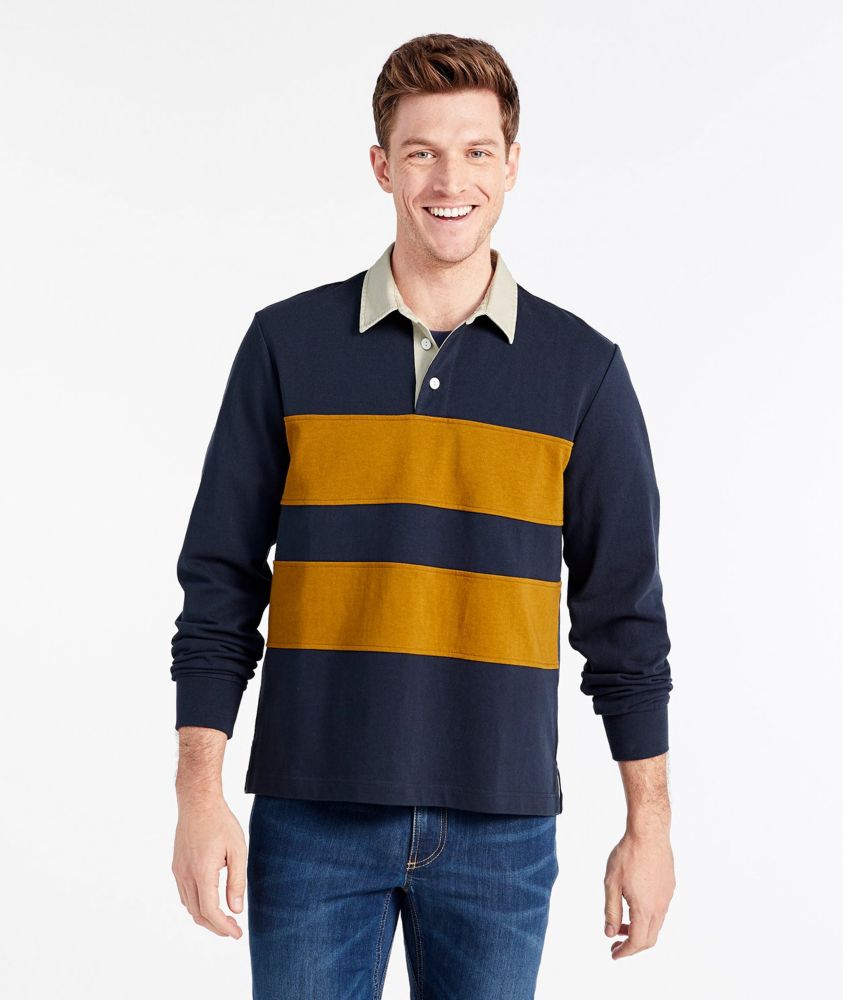 Men's Signature Classic Rugby Shirt, LongSleeve Stripe Shirts at L.L