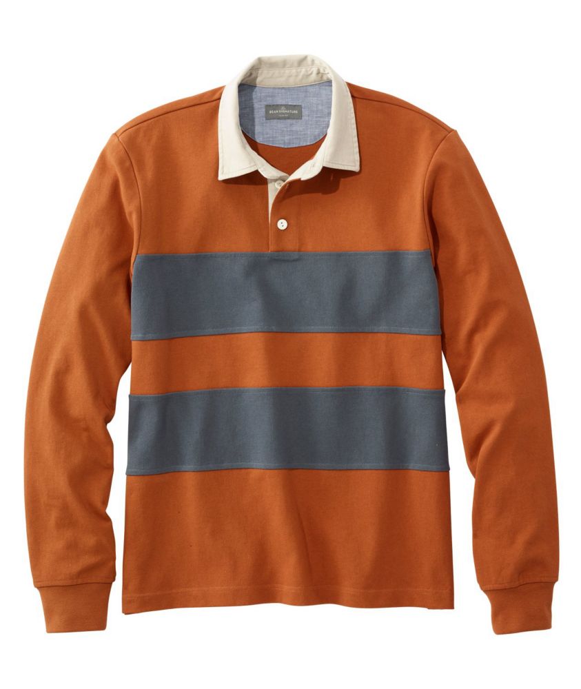 Men's Signature Classic Rugby Shirt, LongSleeve Stripe Shirts at L.L