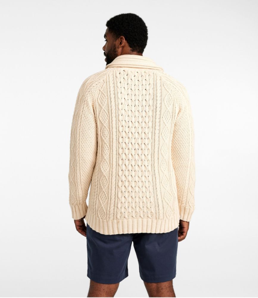 Men's Signature Cotton Fisherman Sweater, ShawlCollar Cardigan