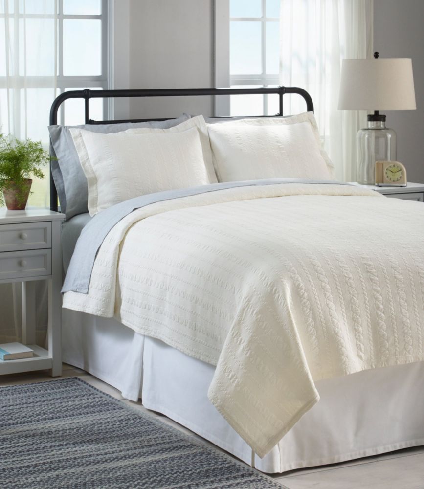 Cable Stitched Matelasse Coverlet Home Goods at L.L.Bean