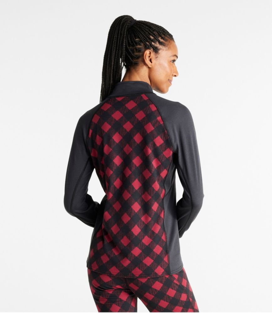 Women's L.L.Bean Midweight Base Layer, 1/4 Zip, Print Base Layers at