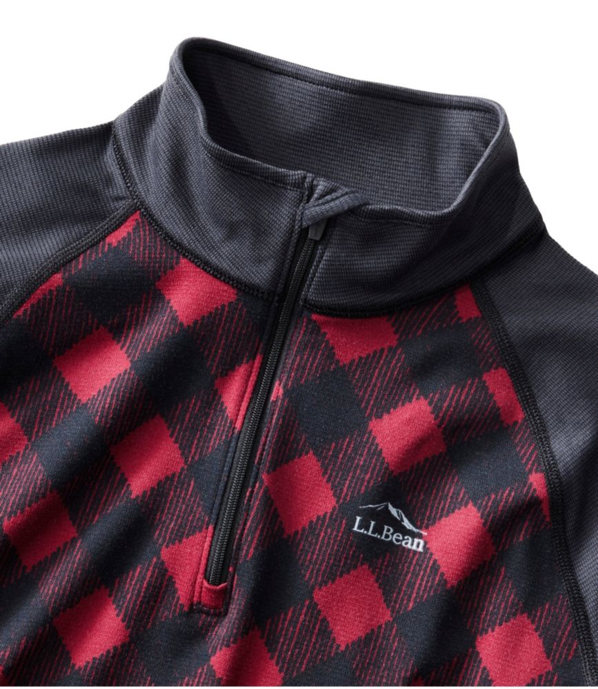 Women's L.L.Bean Midweight Base Layer, 1/4 Zip, Print Base Layers at