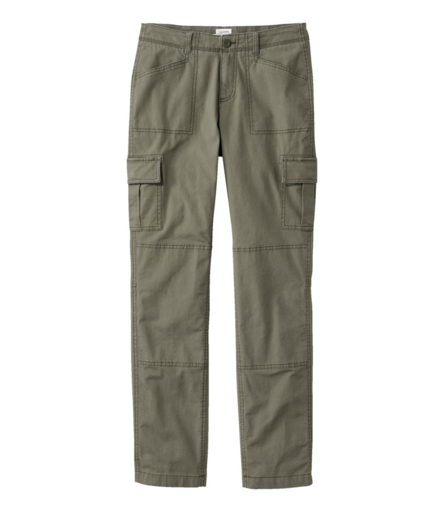 Women's Stretch Canvas Cargo Pants, MidRise StraightLeg Lined Pants at L.L.Bean