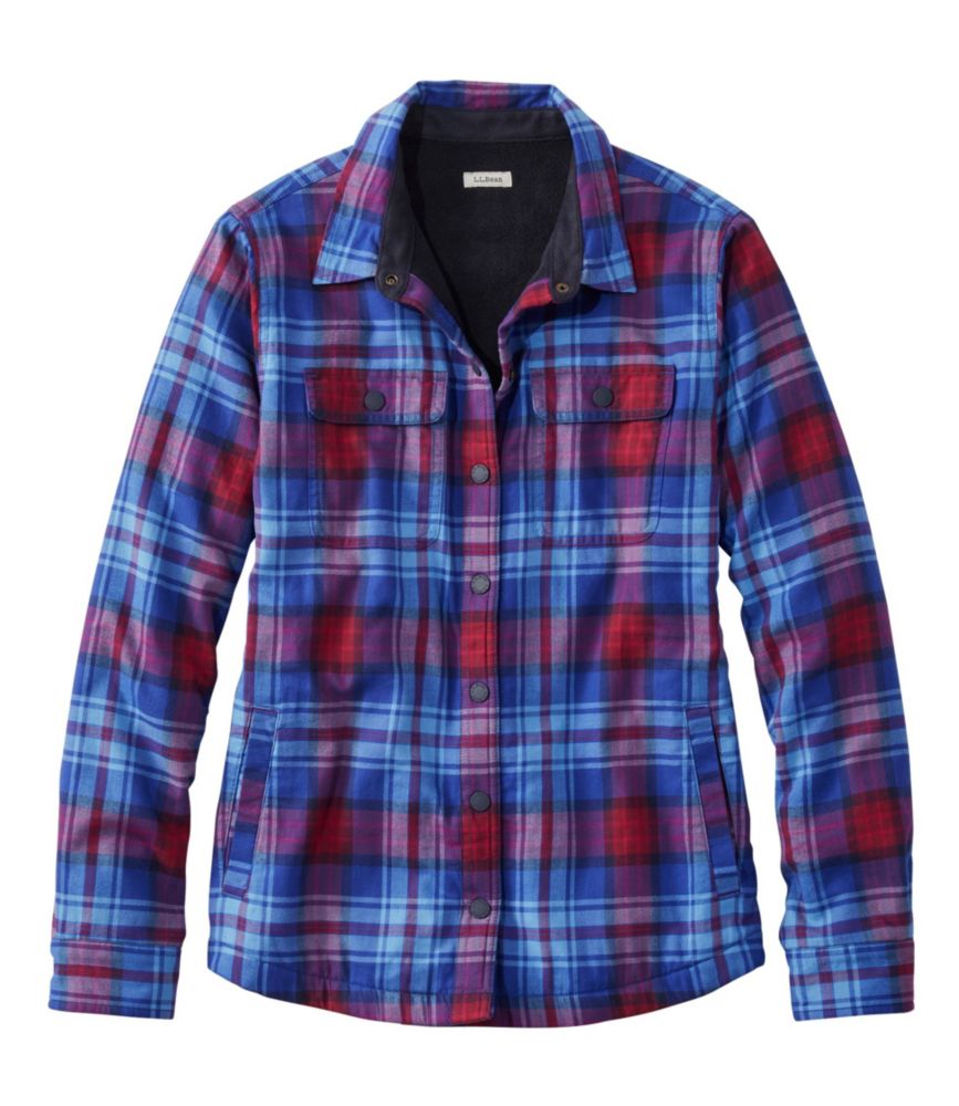 Women's FleeceLined Flannel Shirt, SnapFront Plaid Shirts & Button