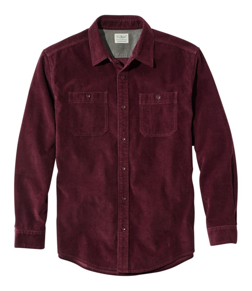 Men's Lakewashed Corduroy Shirt, Traditional Fit LongSleeve Casual