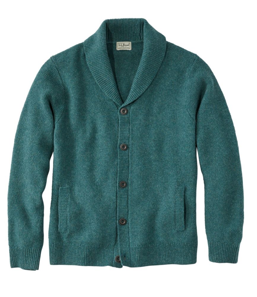 Men's Washable Lambswool Sweaters, Seed Stitch Cardigan Sweatshirts