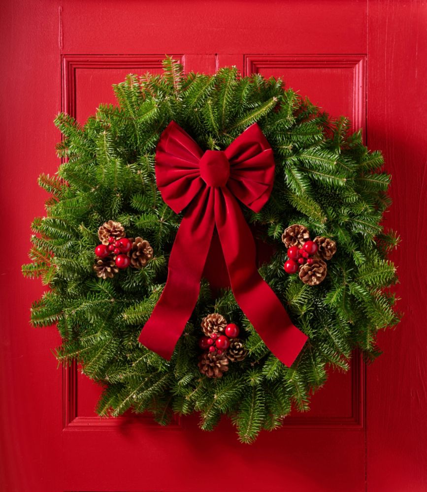 Llbean Christmas Wreaths Traditional Christmas Balsam Wreath, 24" at L.L.Bean