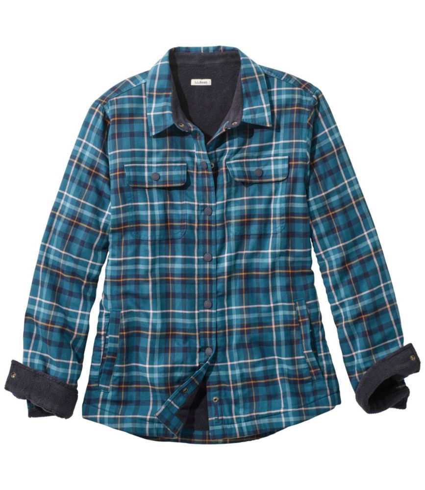 Women's FleeceLined Flannel Shirt, SnapFront Plaid