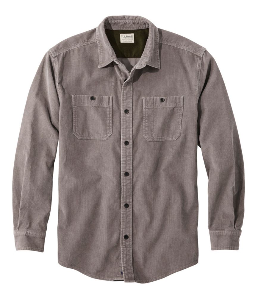 Men's Lakewashed Corduroy Shirt, Traditional Fit LongSleeve Casual