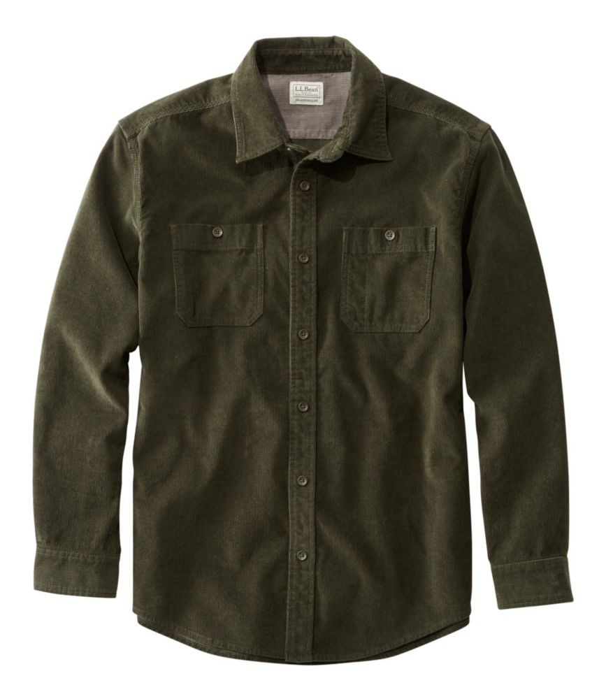 Men's Lakewashed Corduroy Shirt, Traditional Fit LongSleeve Casual