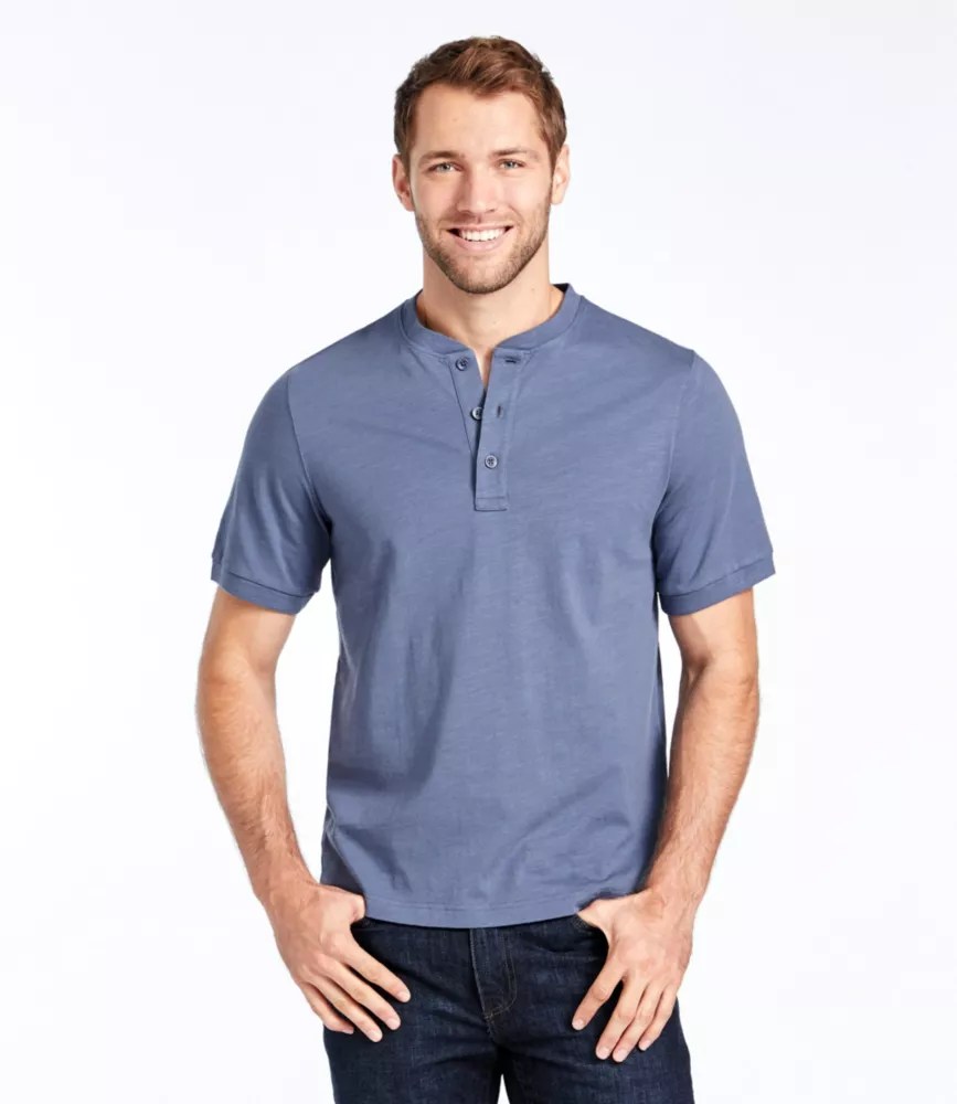 Men's Lakewashed® Organic Cotton Shirt, ShortSleeve Henley