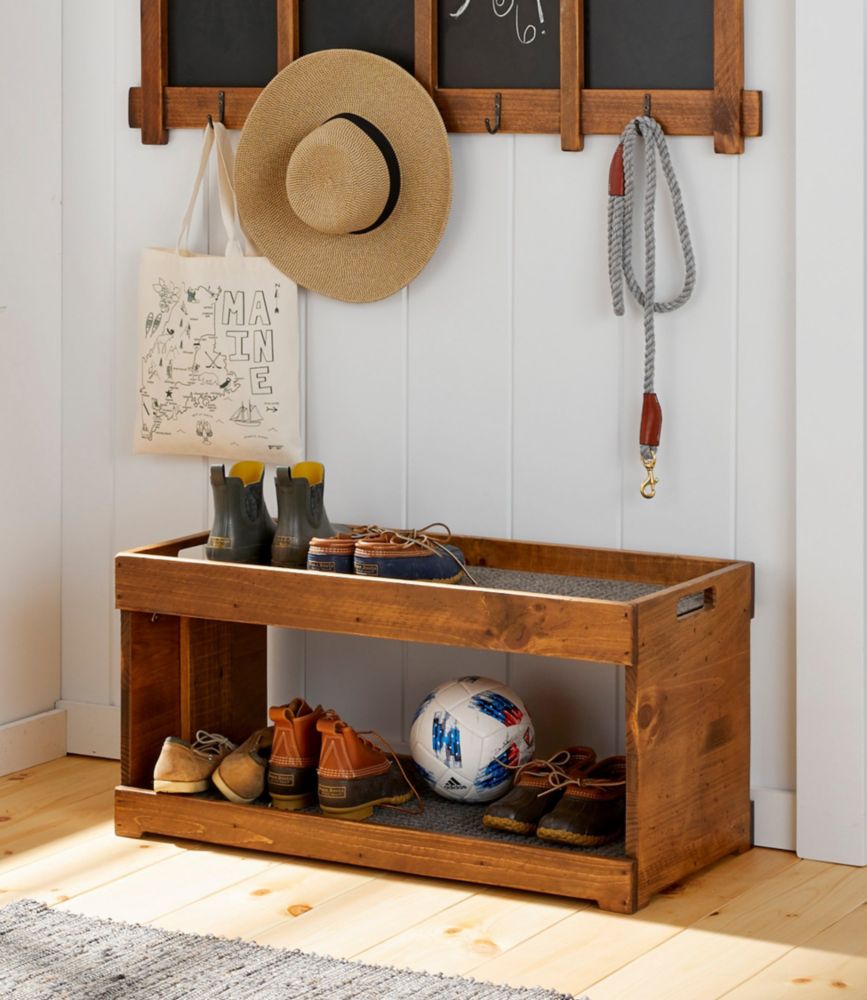 Rustic Wooden Two Tier Boot Tray Storage at L.L.Bean
