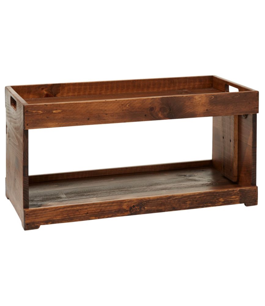 Rustic Wooden Two Tier Boot Tray Storage at L.L.Bean