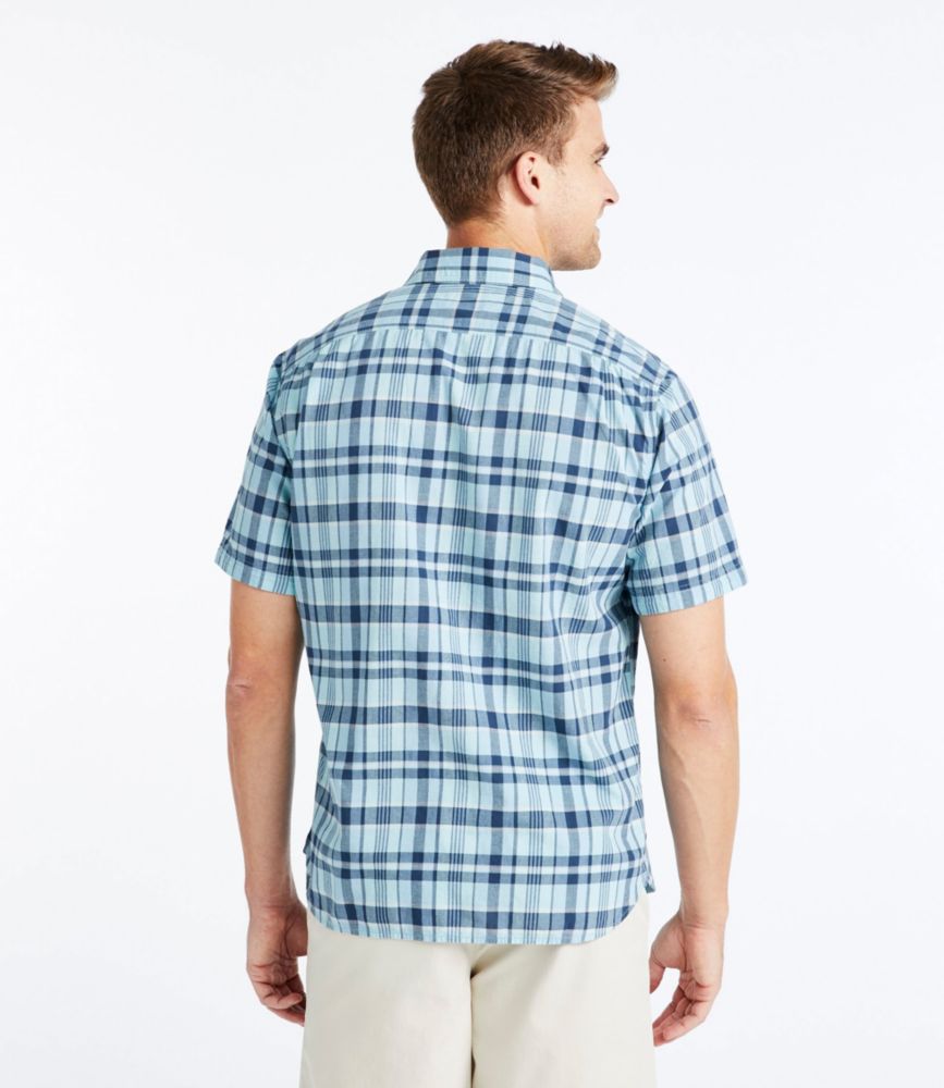 Lakewashed Organic Cotton Camp Shirt, ShortSleeve, Plaid Shirts at L