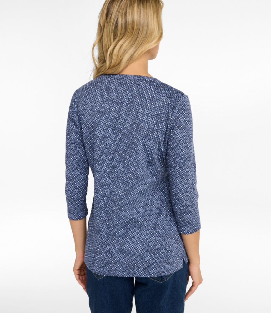 Women's L.L.Bean Tee, ThreeQuarterSleeve Splitneck Tunic Print Tees
