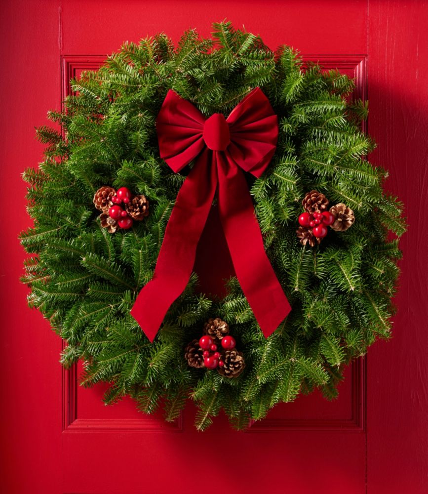 Llbean Christmas Wreaths Traditional Christmas Balsam Wreath, 30"