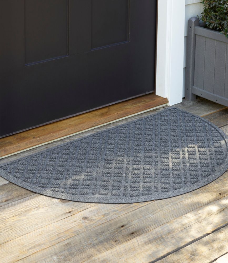 Heavyweight Recycled Waterhog Doormat, Crescent, Plaid Waterhog Mats