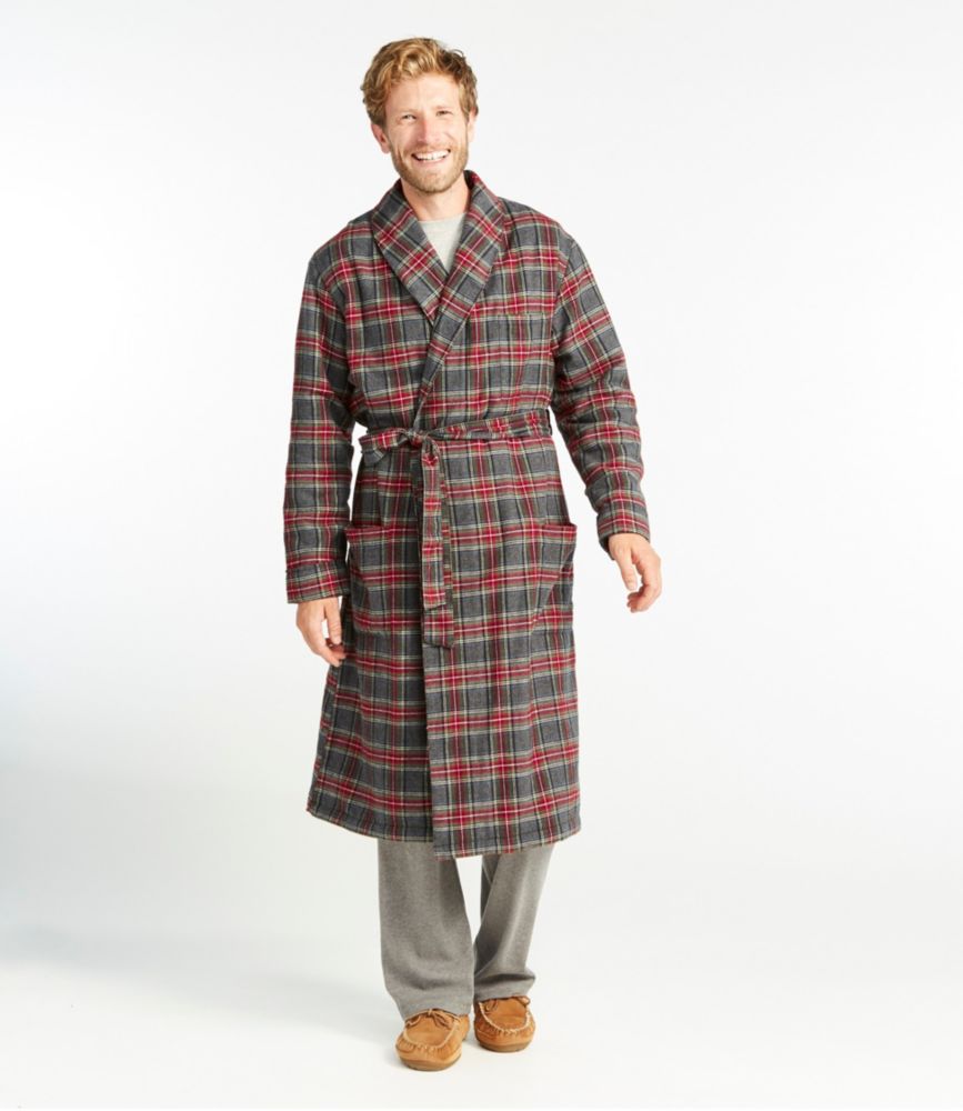Men's Scotch Plaid Flannel Robe, SherpaLined Robes at L.L.Bean