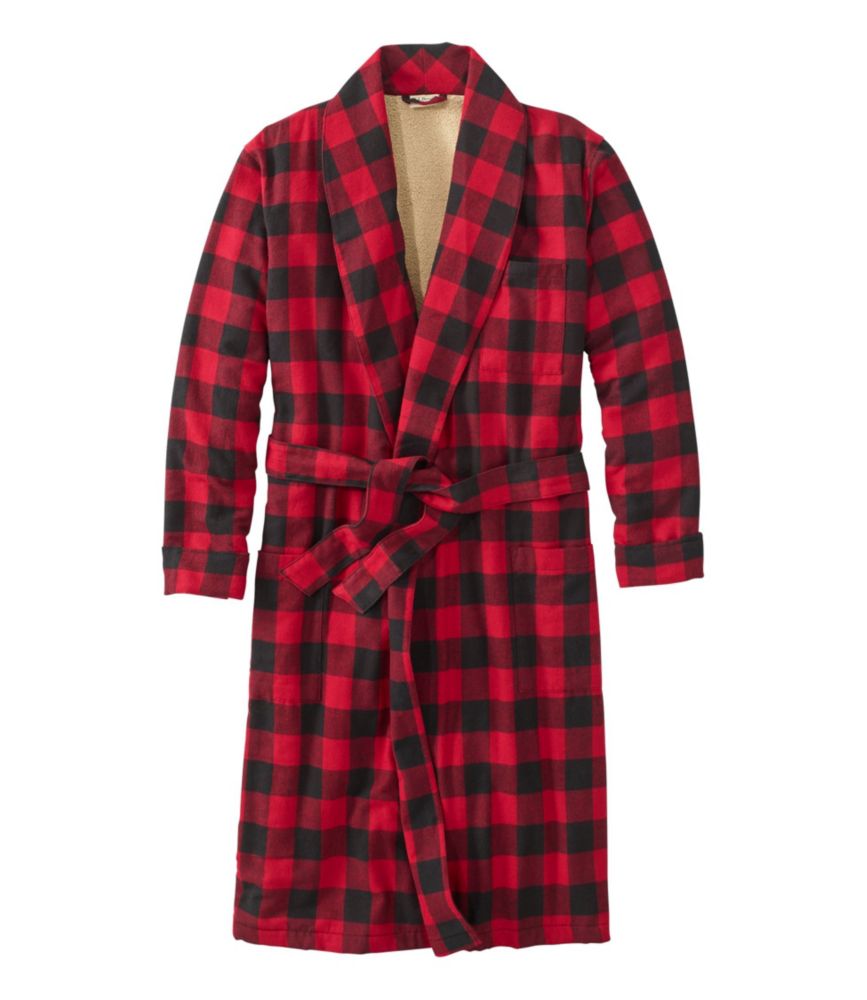 Men's Scotch Plaid Flannel Robe, SherpaLined Sleepwear at L.L.Bean