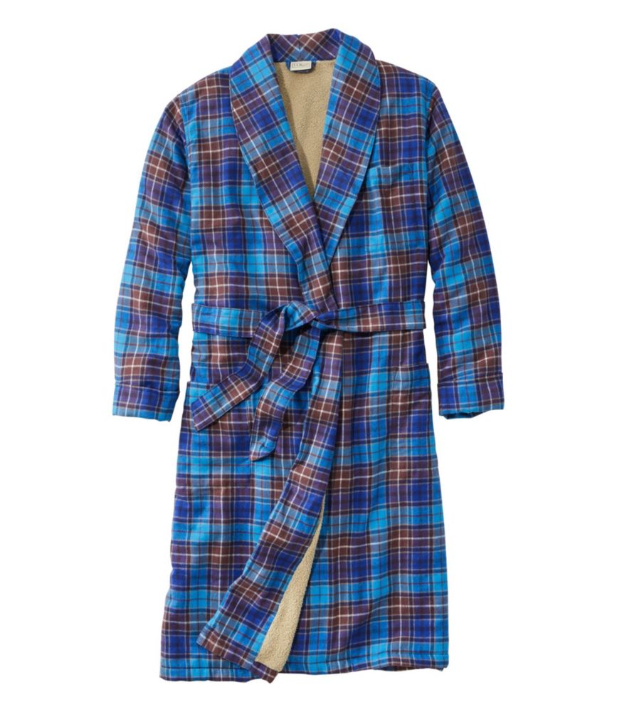 Men's Scotch Plaid Flannel Robe, SherpaLined Robes at L.L.Bean