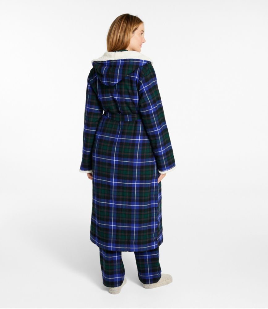 Women's Scotch Plaid Flannel Robe, SherpaLined Long Robes at L.L.Bean