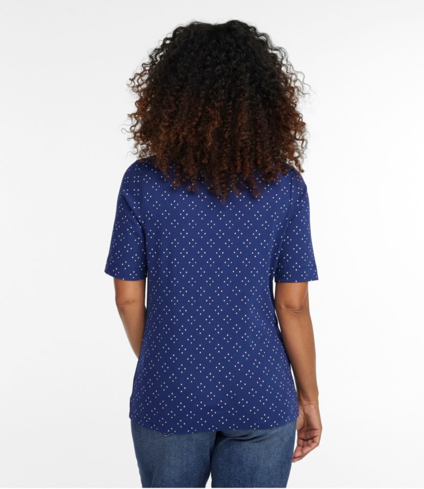 Women's L.L.Bean Jewelneck Tee, ElbowSleeve Print Tees & Knit Tops